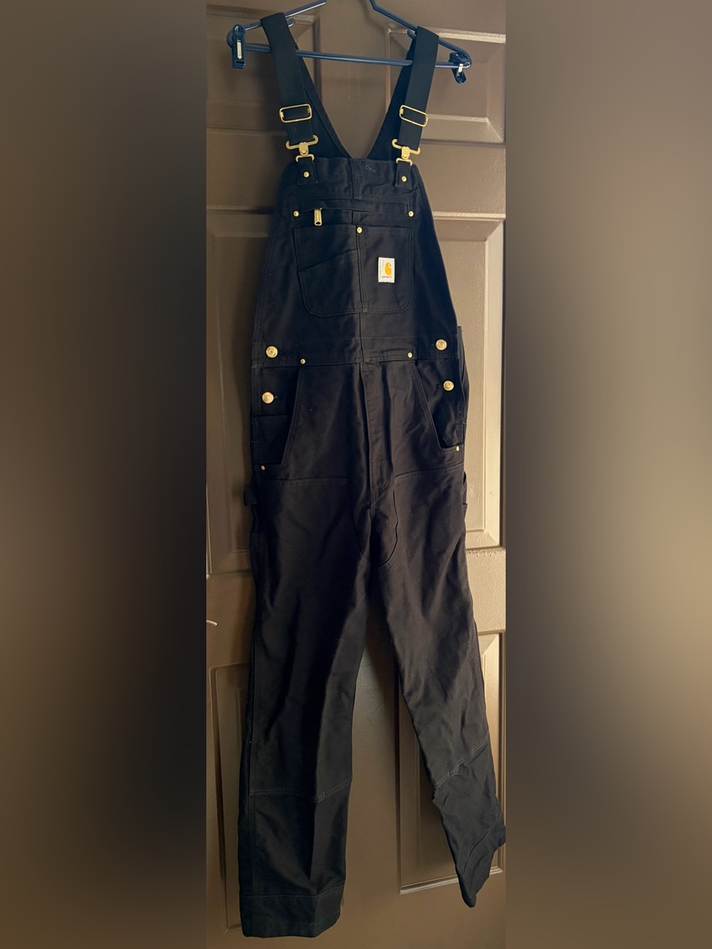 Carhartt Iconic Duck Bib Overall R01 Black Cargo Overalls 30x32